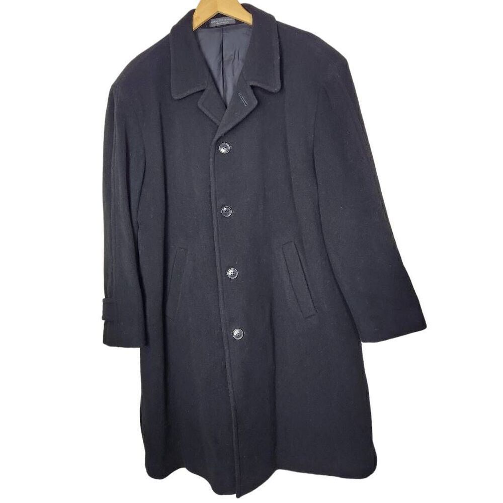 Andrew Fezza Italian Cashmere black single breasted coatβ sizeβ42